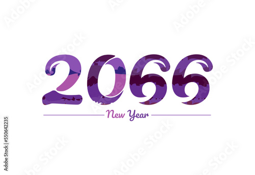 Modern 2066 new year typography design, new year 2066 logo