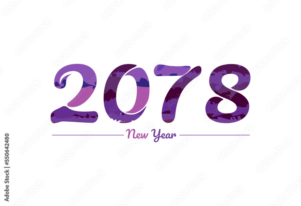 Modern 2078 new year typography design, new year 2078 logo Modern 2078 new year typography design, new year 2078 logo