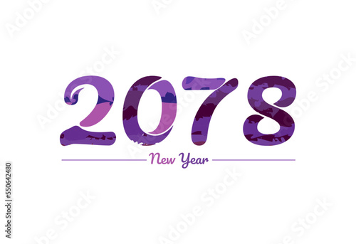 Modern 2078 new year typography design, new year 2078 logo