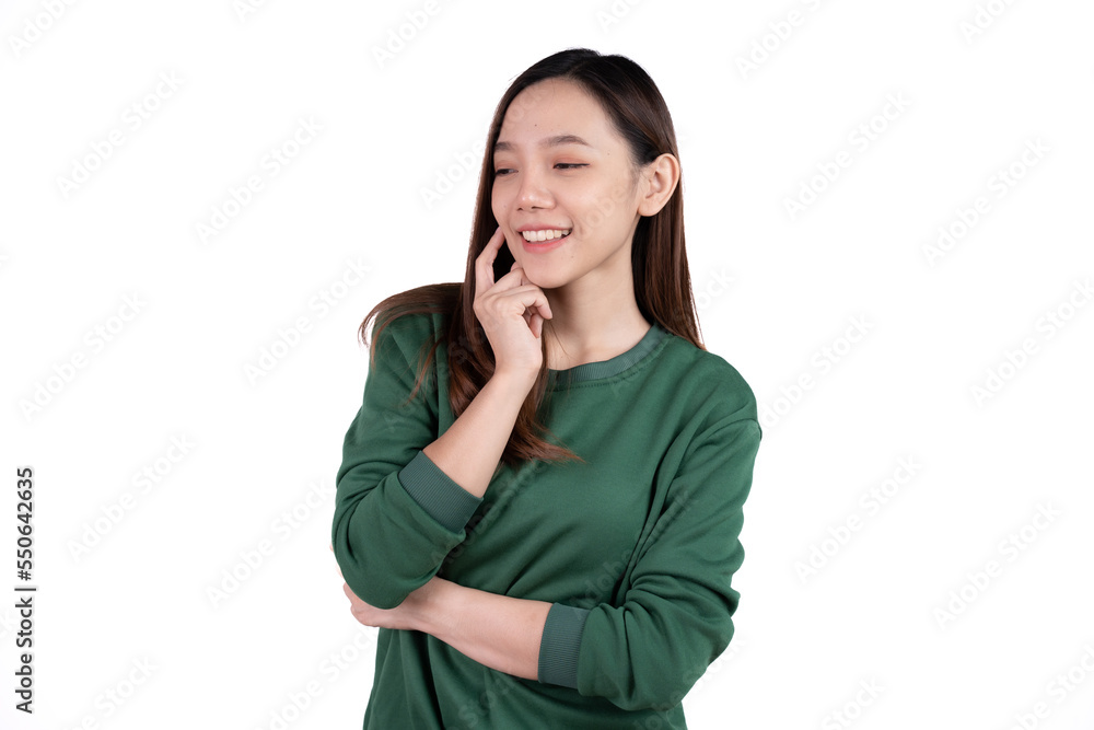 Woman over isolated on white background thinking about question, pensive expression. Girl with thoughtful face. Doubt concept. Woman over isolated on white background thinking about question, pensive expression. Girl with thoughtful face. Doubt concept.