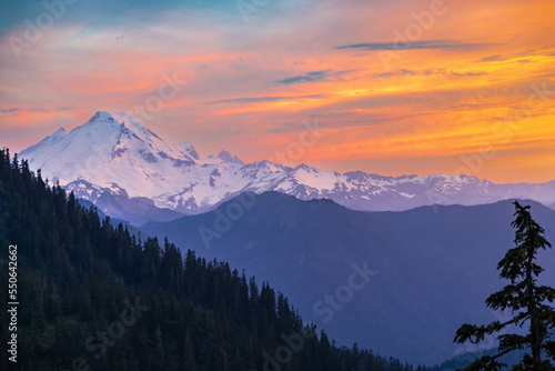 sunset over the mountains