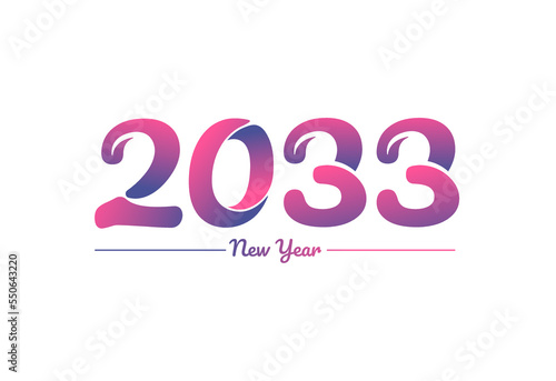 Colorful gradient 2033 new year logo design, New year 2033 Images