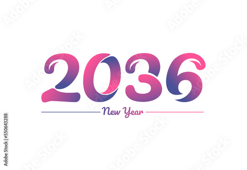 Colorful gradient 2036 new year logo design, New year 2036 Images