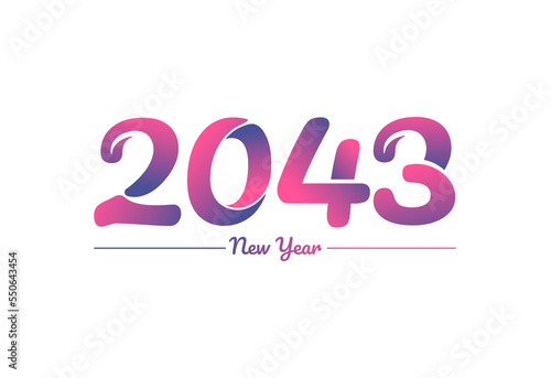 Colorful gradient 2043 new year logo design, New year 2043 Images