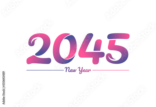 Colorful gradient 2045 new year logo design, New year 2045 Images