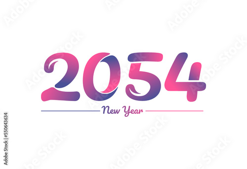 Colorful gradient 2054 new year logo design, New year 2054 Images