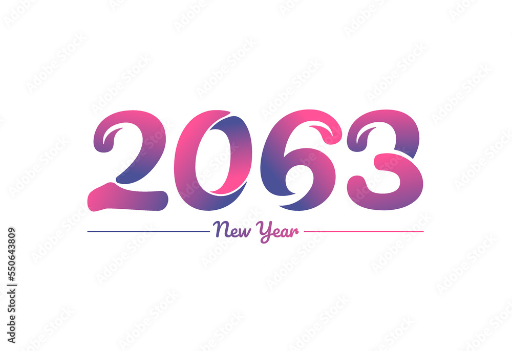 Colorful gradient 2063 new year logo design, New year 2063 Images