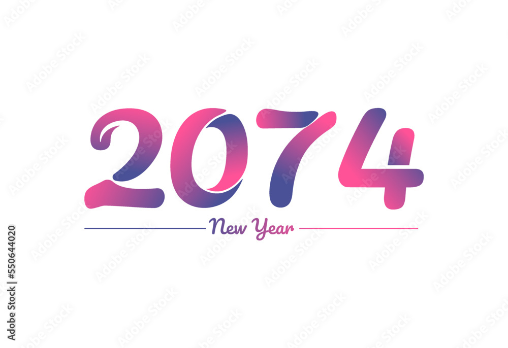 Colorful gradient 2074 new year logo design, New year 2074 Images Colorful gradient 2074 new year logo design, New year 2074 Images