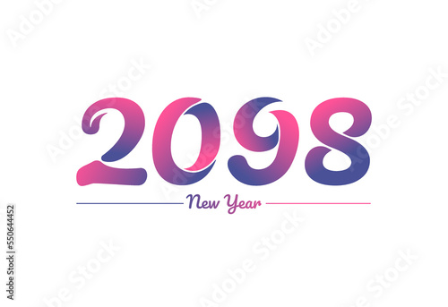 Colorful gradient 2098 new year logo design, New year 2098 Images