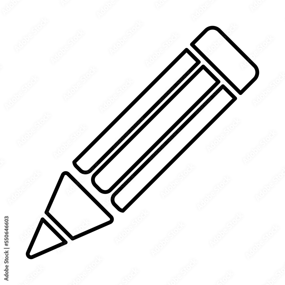 Wooden Pencil Icon In Line Style Wooden Pencil Icon In Line Style
