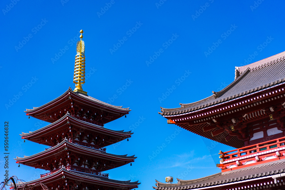 Asakusa Temple in Tokyo. Asakusa district tourist spot destination, Japan, Asia. Asian historic architecture. Sensoji Asakusa Kannon Temple - Japan landmark background Asakusa Temple in Tokyo. Asakusa district tourist spot destination, Japan, Asia. Asian historic architecture. Sensoji Asakusa Kannon Temple - Japan landmark background
