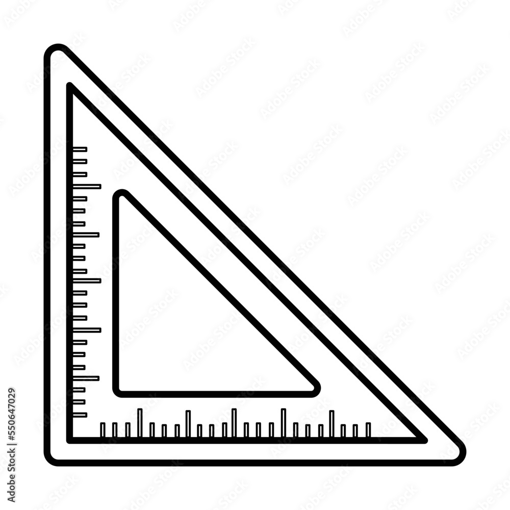 Triangle Ruler Icon In Line Style Triangle Ruler Icon In Line Style