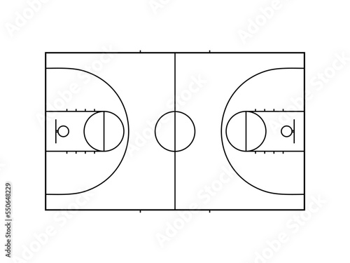 Basket Ball Field Sign for Website, Apps, Art Illustration, Pictogram or Graphic Design Element. Vector Illustration