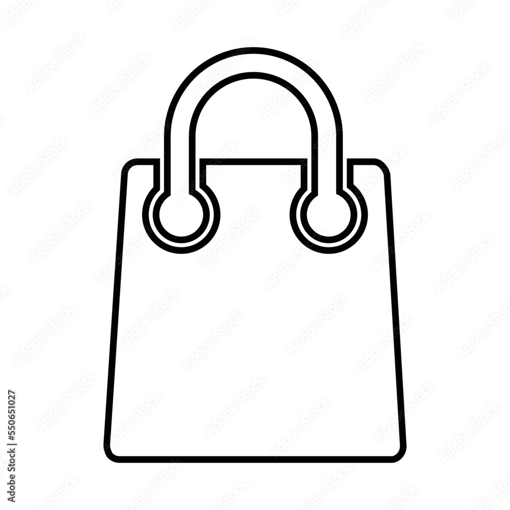 Shopping Bag Icon In Line Style Shopping Bag Icon In Line Style