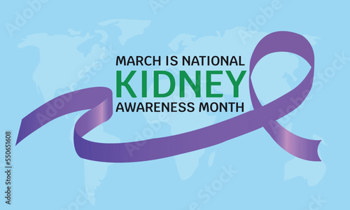 March is National Kidney awareness month. Poster, greeting card, banner and background. Vector illustration