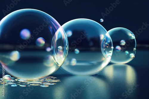 Glowing Bubble in the black Background 