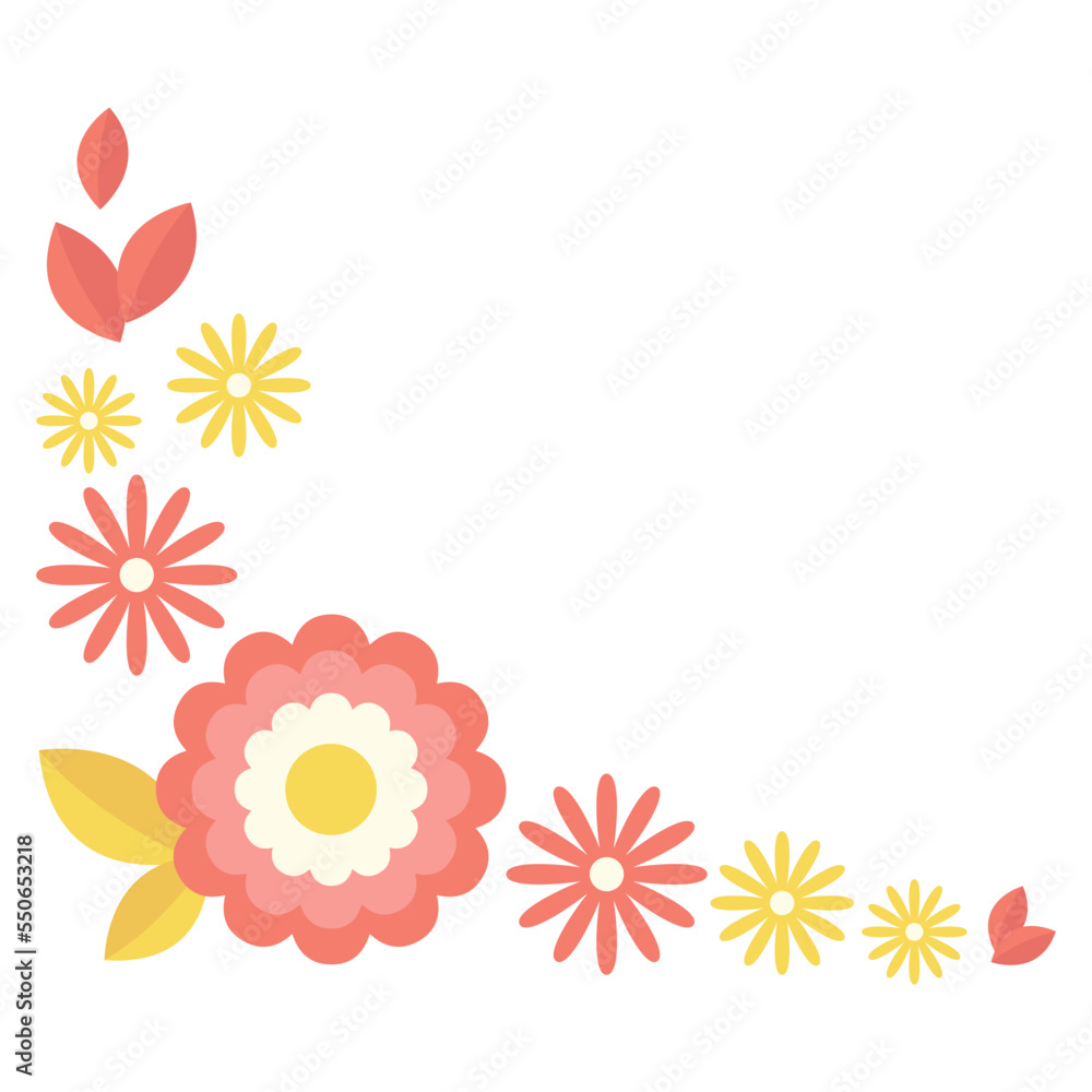 Naklejka premium Flower Corner Decoration