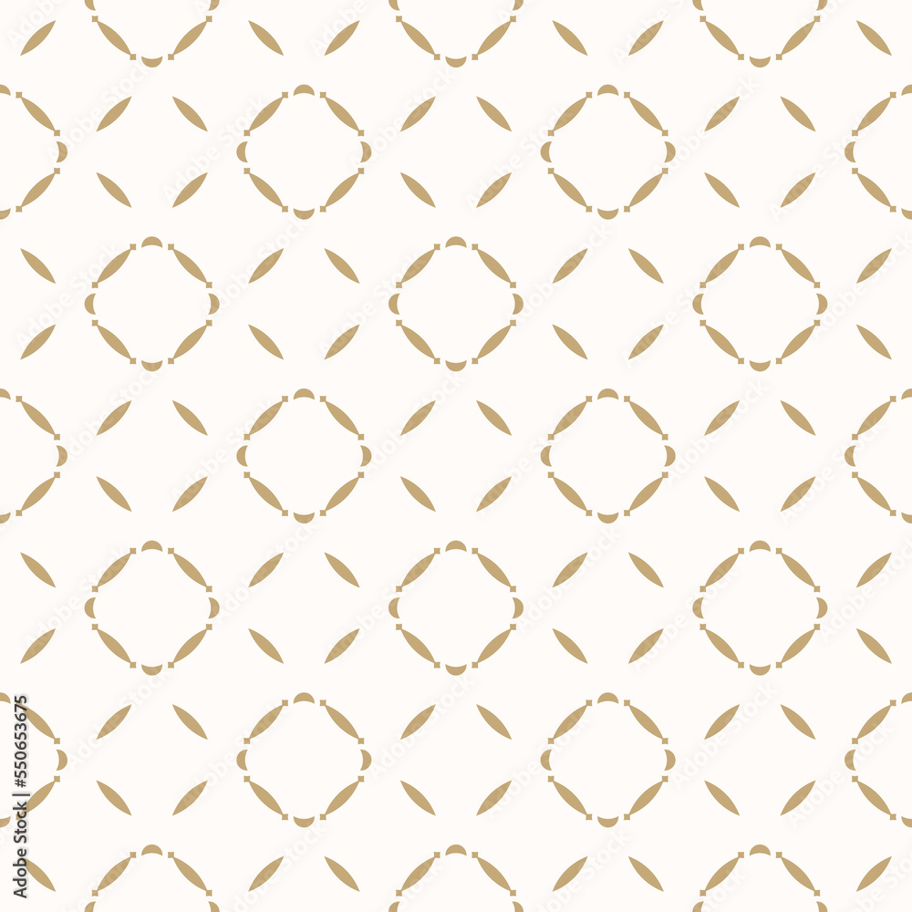 Golden abstract floral seamless pattern. Vector gold and white background. Simple geometric leaf ornament. Delicate luxury graphic texture with flower shapes, diamond grid. Elegant decorative design Golden abstract floral seamless pattern. Vector gold and white background. Simple geometric leaf ornament. Delicate luxury graphic texture with flower shapes, diamond grid. Elegant decorative design