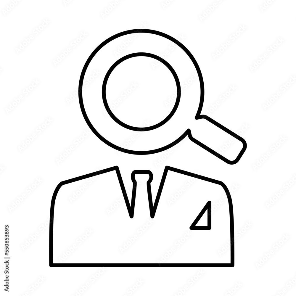 Search Businessman Icon In Line Style Search Businessman Icon In Line Style