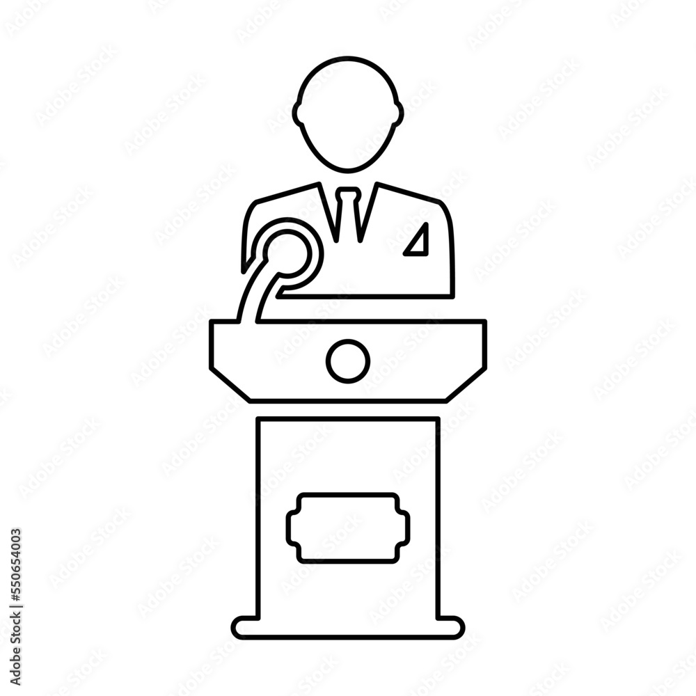 Public Speaker Icon In Line Style Public Speaker Icon In Line Style