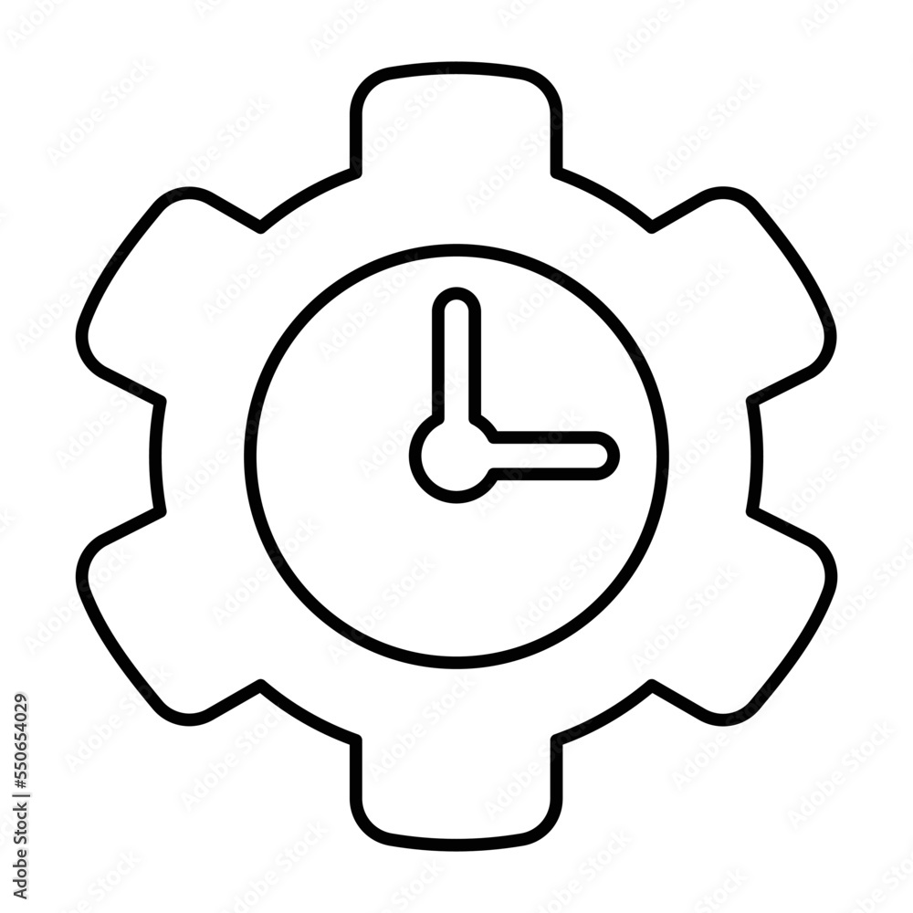 Gears Cog Icon In Line Style Gears Cog Icon In Line Style