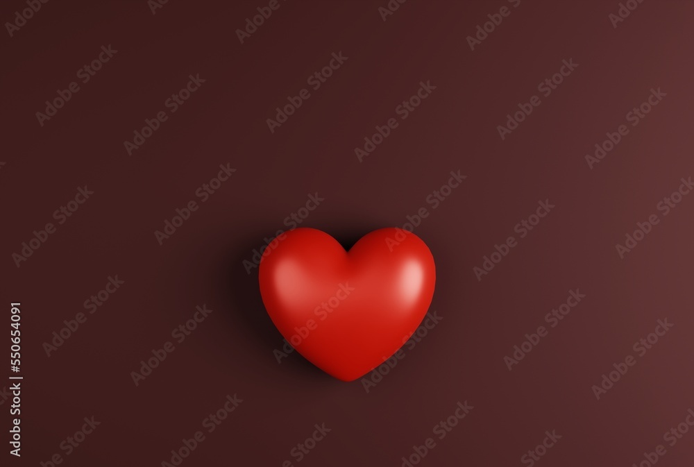 Heart on a dark background. Health care, medical and pharmaceutical concept. Caring for the heart, heart problems, heart attack prevention. 3D render, 3D illustration.