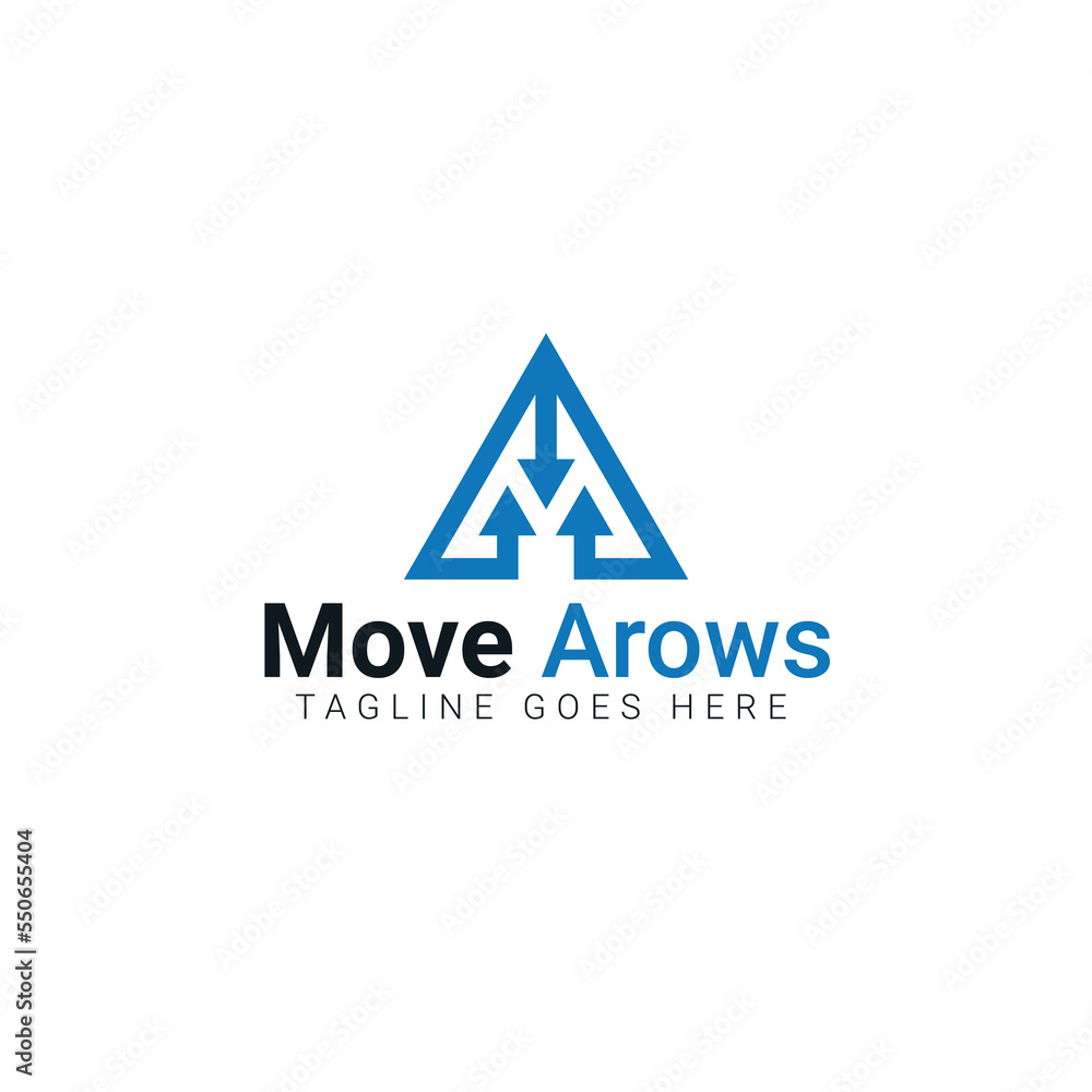 Letter M with up down arrow logo Letter M with up down arrow logo