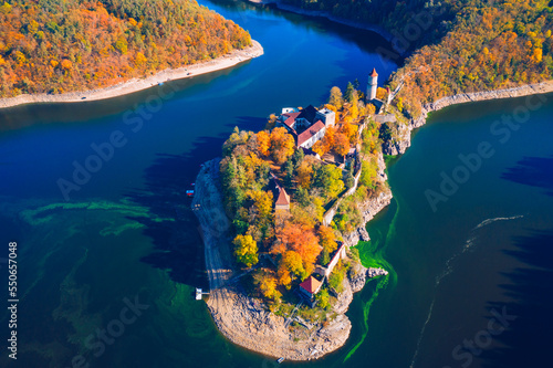 Fotobehang Aerial view of Zvikov castle, Czechia