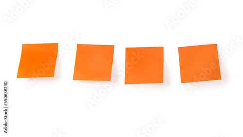 Four orange square sticky n...