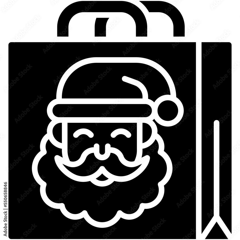 Bag with santa icon, Christmas related vector illustration Bag with santa icon, Christmas related vector illustration