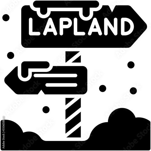 Lapland sign icon, Christmas related vector illustration