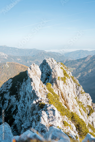 Wallpaper Mural mountains ridge at sunrise with hiker  Torontodigital.ca