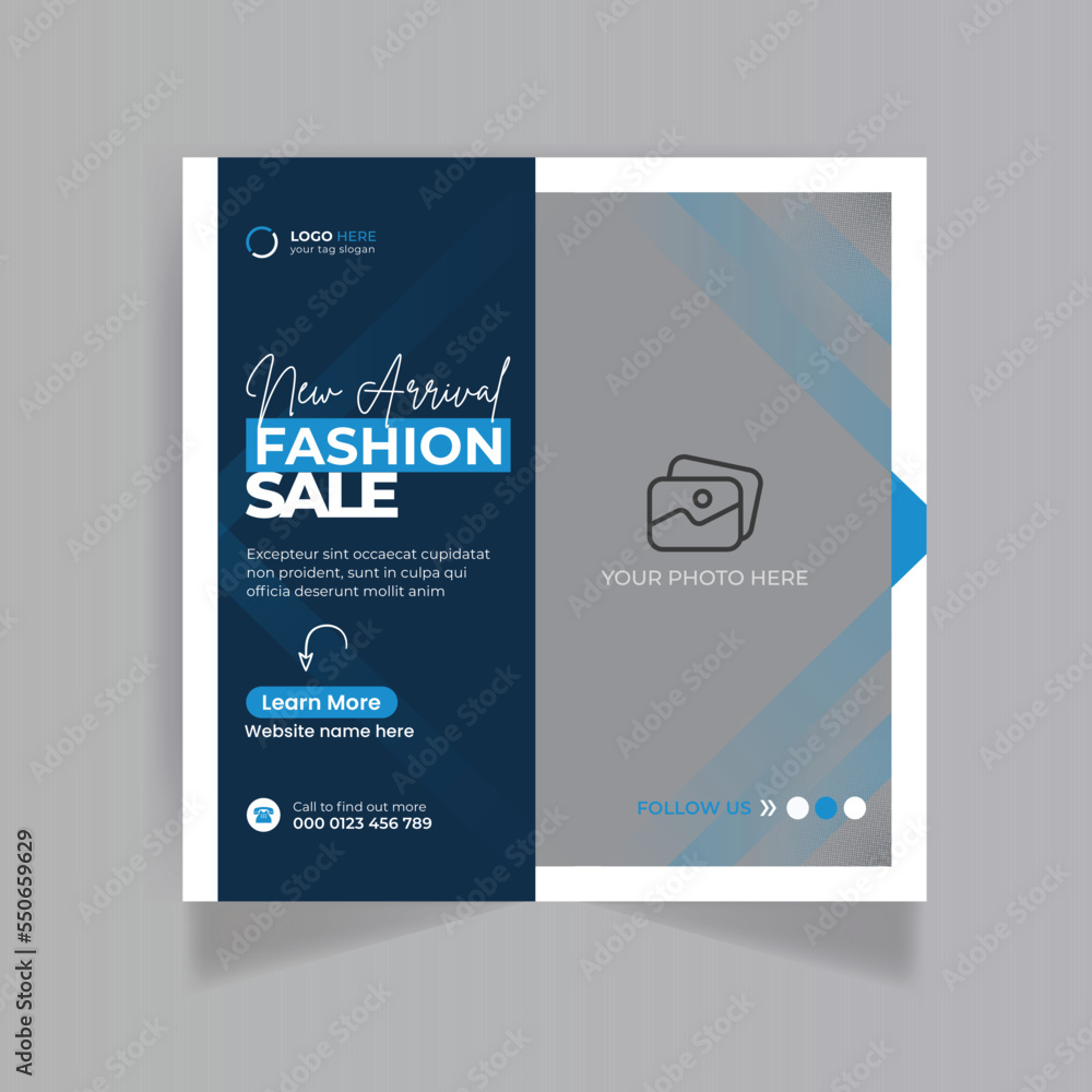 Fototapeta premium Fashion sale social media post design and web banner template