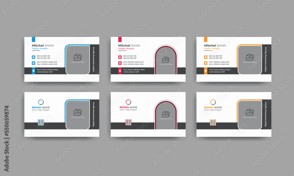 Double-sided creative and modern business card template Double-sided creative and modern business card template