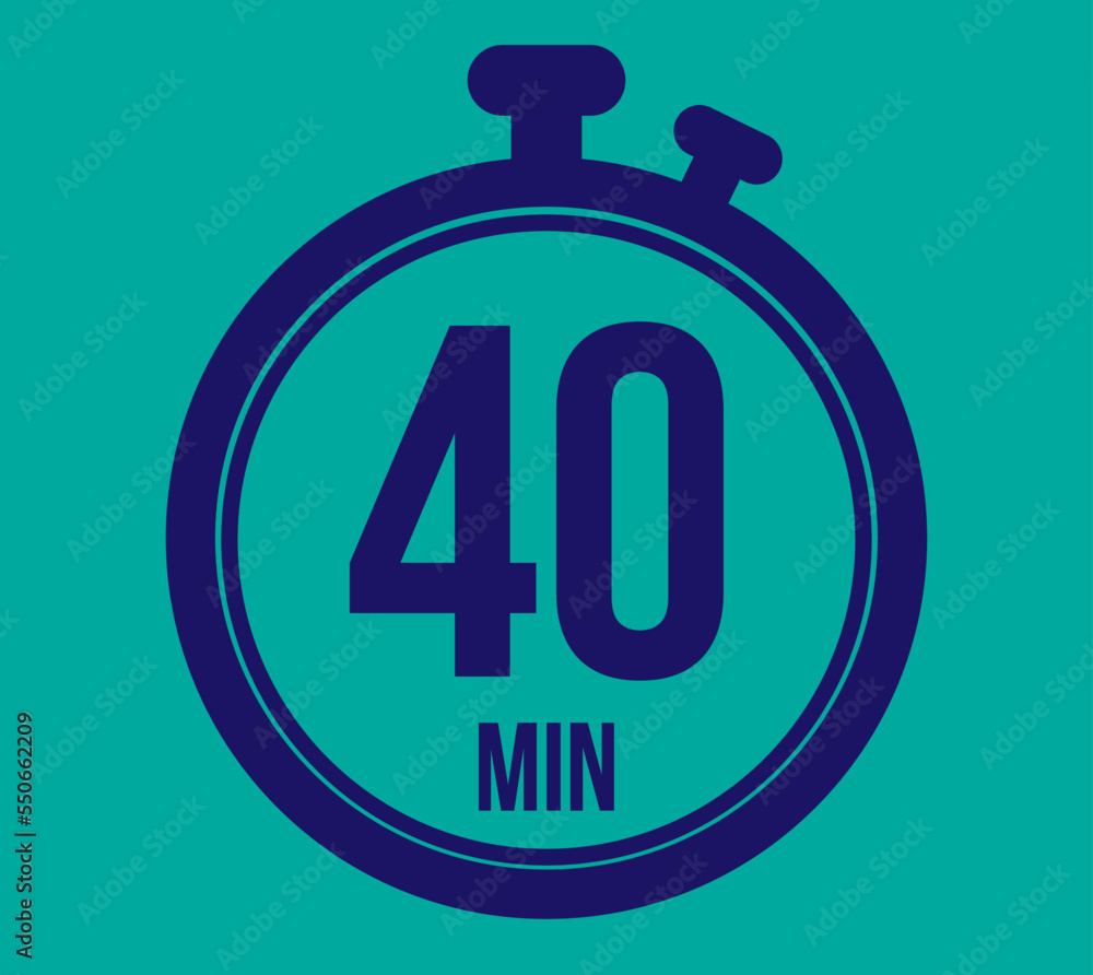 40 minutes. Stopwatch vector icon. Vector with schedule timer for appointments and tasks 40 minutes. Stopwatch vector icon. Vector with schedule timer for appointments and tasks