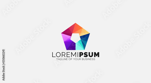 Colorful Hexagon Logo design Template