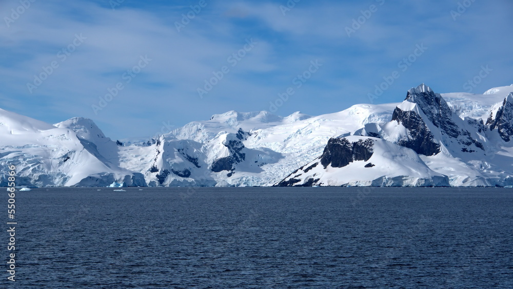 Snow covered mountains at Portal Point, Antarctica