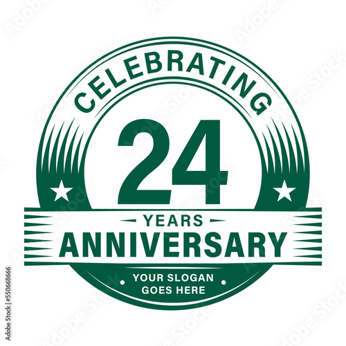 24 years anniversary celebration design template. 24th logo. Vector and illustrations. 