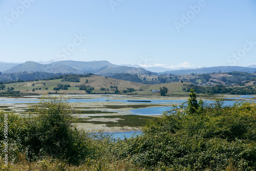 Landscape with mountains and sea, San Vicente de la Barquera, Cantabria