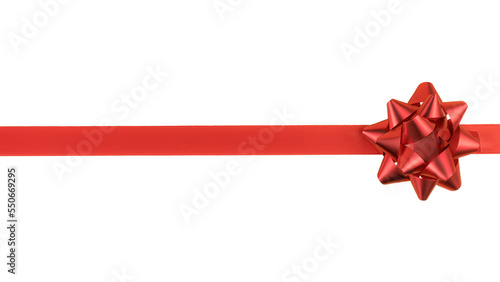 Obraz na płótnie Red decorative bow and ribbon. Png isolated with transparency w salonie