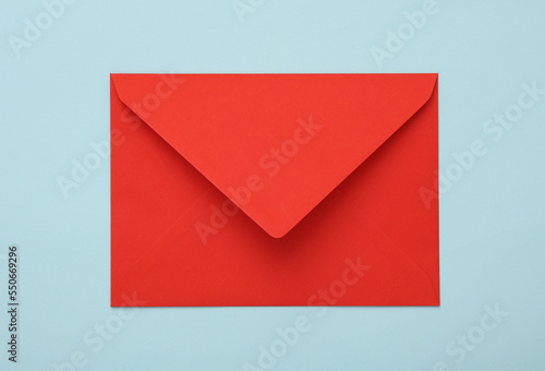 Red envelope on a blue background