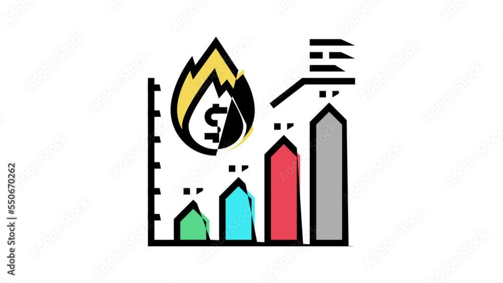 rate inflation color icon animation rate inflation color icon animation