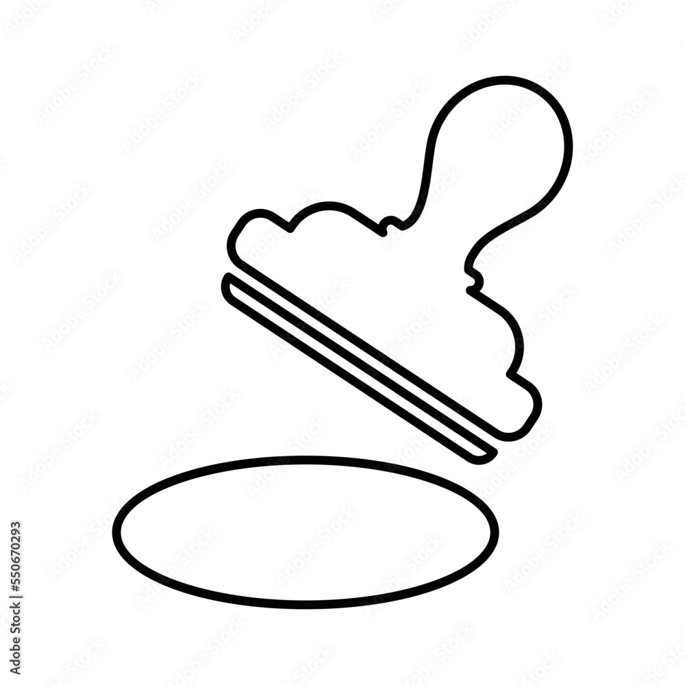 Fototapeta premium Stamp Vector Icon In Line Style