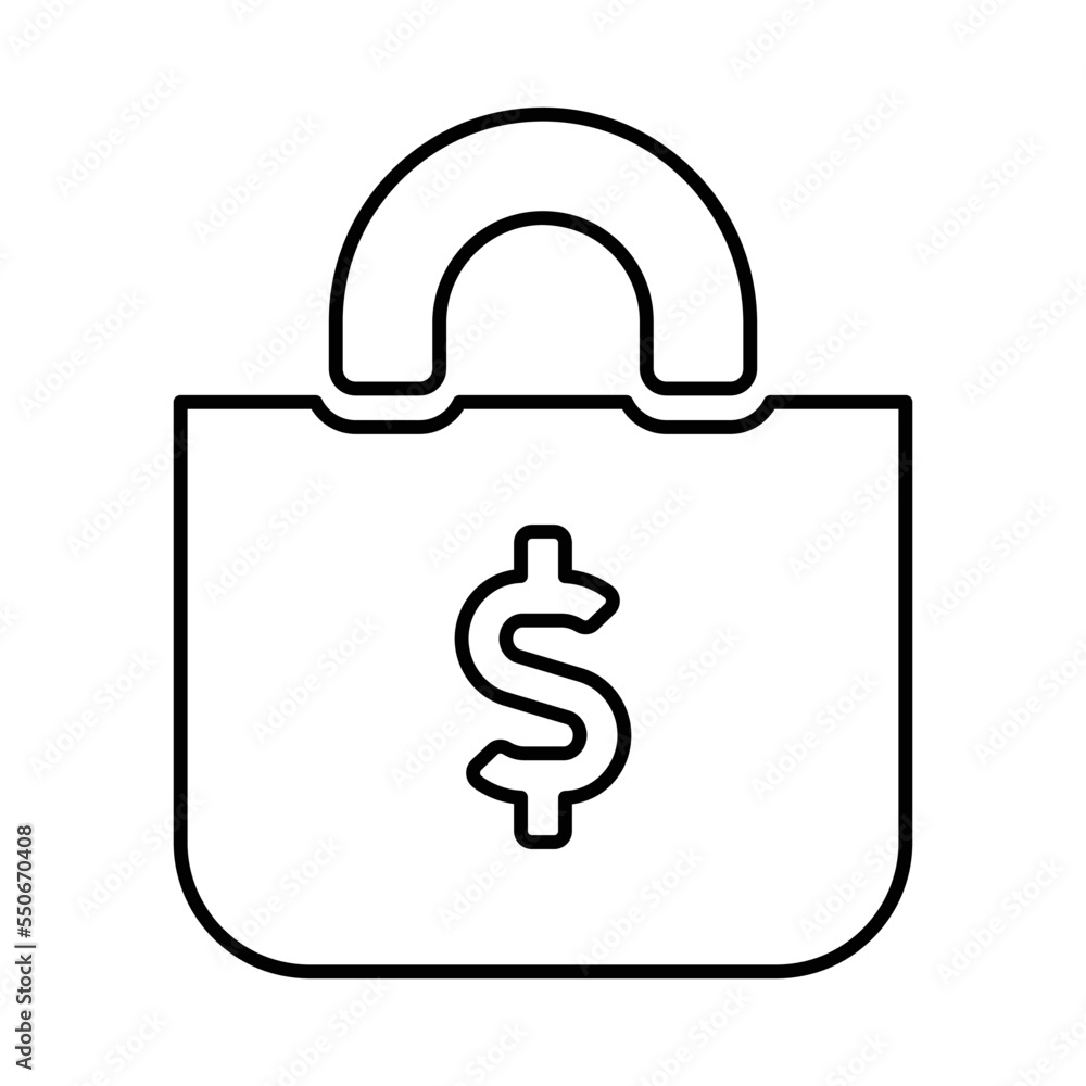 Shopping Bag With Dollar Icon In Line Style Shopping Bag With Dollar Icon In Line Style