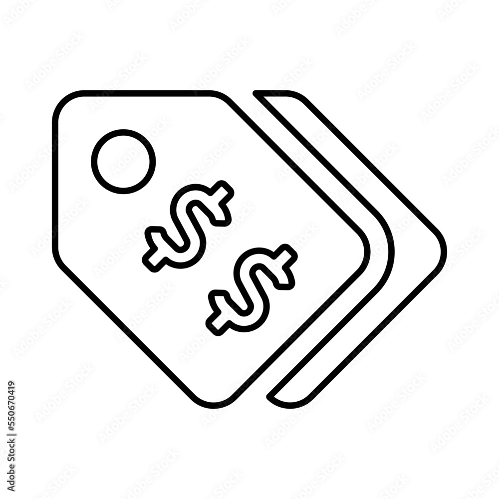 Dollar Price Label Icon In Line Style Dollar Price Label Icon In Line Style