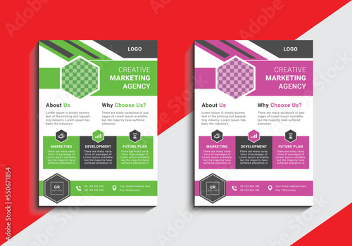 Modern and creative professional corporate business flyer template design in a4