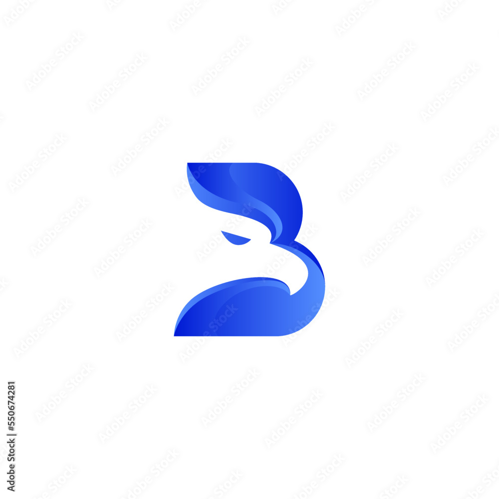 Vector illustration of an eagle and letter B for an icon, symbol or logo. logo initials letter B Vector illustration of an eagle and letter B for an icon, symbol or logo. logo initials letter B