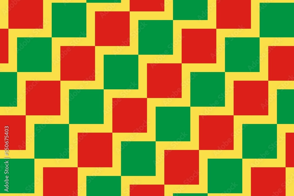 Geometric pattern in the colors of the national flag of Republic of the Congo. The colors of Republic of the Congo.