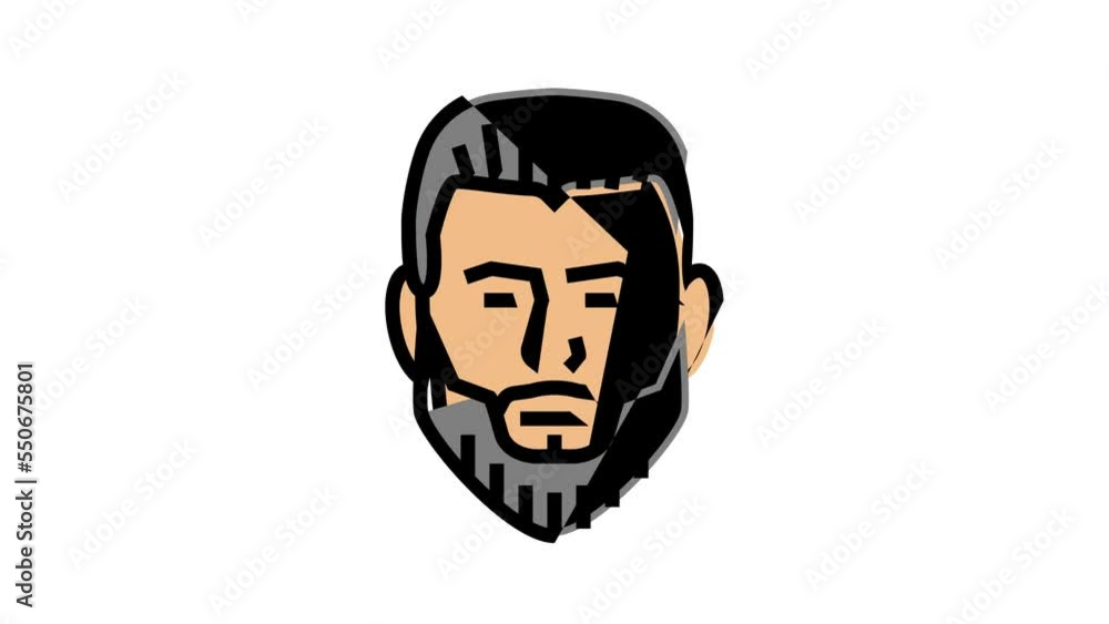 ducktail beard hair style color icon animation ducktail beard hair style color icon animation
