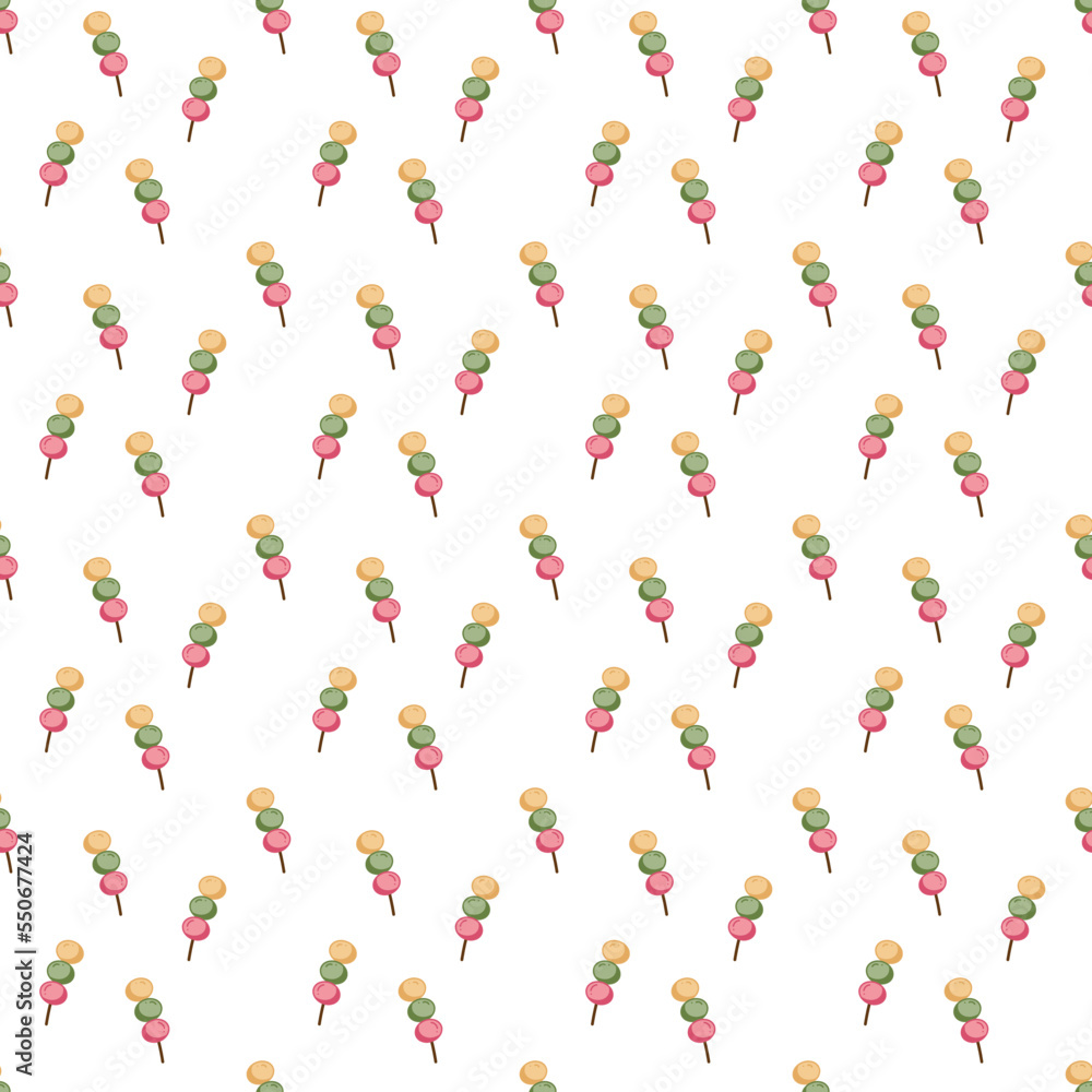 Dango pattern9. Seamless pattern with Japanese sweetness dango. Doodle cartoon illustration. Dango pattern9. Seamless pattern with Japanese sweetness dango. Doodle cartoon illustration.